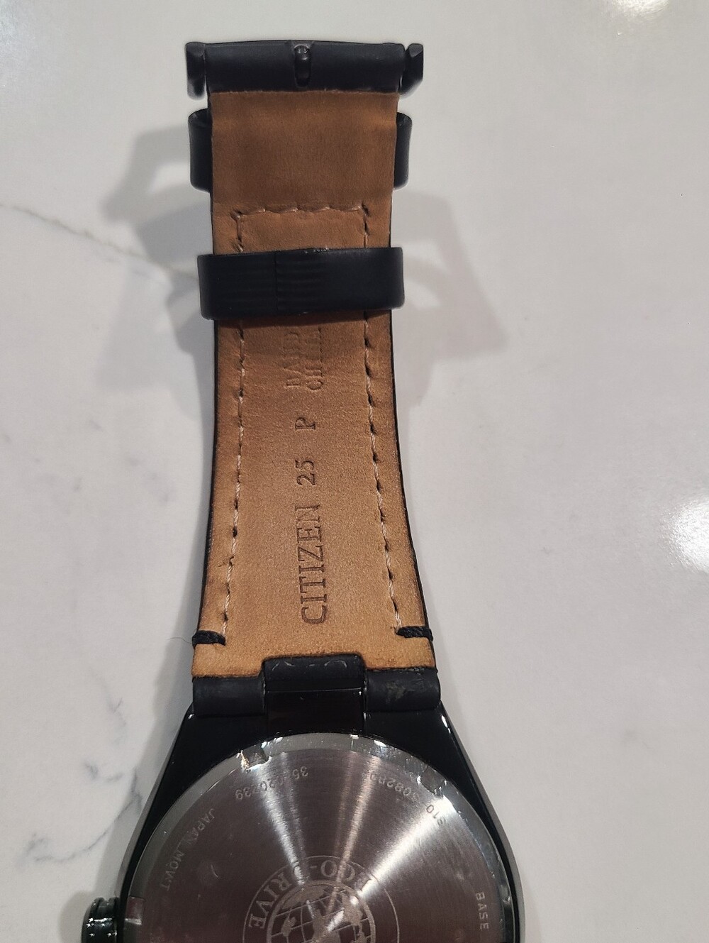 EUC ECO-DRIVE CITIZEN WEEKENDER WATCH BLACK LEATHER STRAP AW1135-19E - Picture 10 of 16